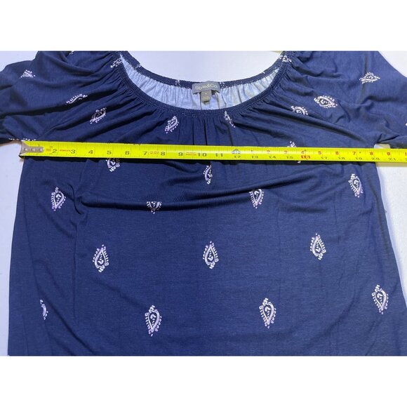 Style & Co. Small Shirring Top Blue Paisley Design Rayon & Spandex Blend - Picture 4 of 8